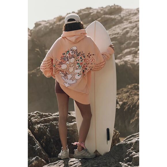 Free People At My Best Embroidered Hoodie Size M - Picture 4 of 11